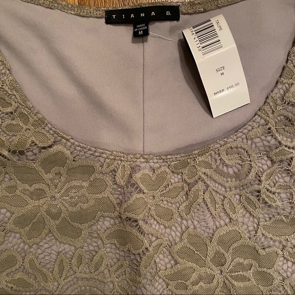 NWT Gray Floral Lace Tshirt Dress - Picture 2 of 2